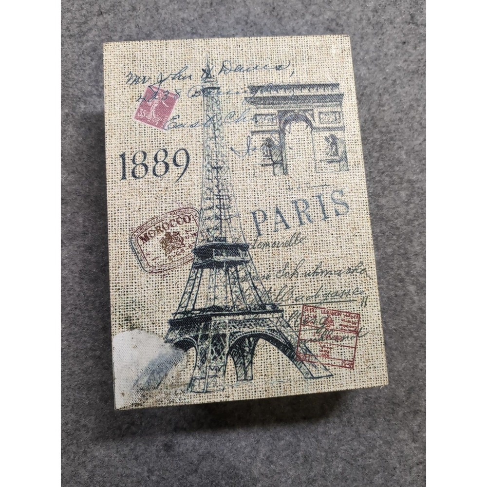Paris 1889 Decorative Book Box Hidden Storage Eiffel Tower Faux Book Decor 8in - Picture 5 of 7
